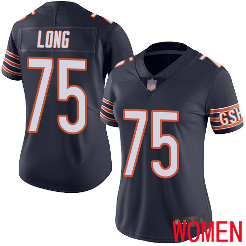 Chicago Bears Limited Navy Blue Women Kyle Long Home Jersey NFL Football 75 Vapor Untouchable